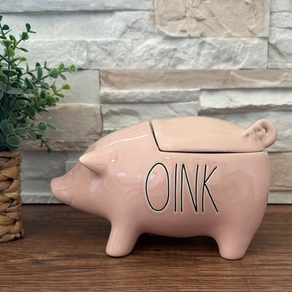 NEW Rae Dunn Oink Pig Canister ~ Pink - Picture 1 of 9